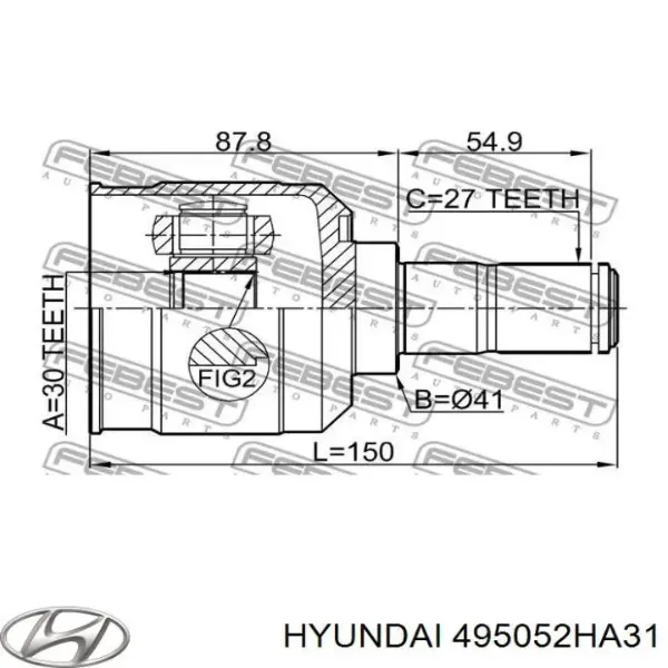Граната внутрішня ліва 495052HA31 Hyundai/Kia