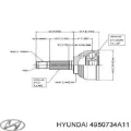 Ліва піввісь Hyundai Sonata 