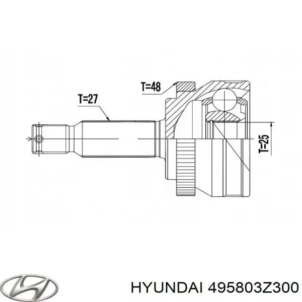 かつ 495803Z300 Hyundai/Kia шркш зовнішній передній, правий - купити