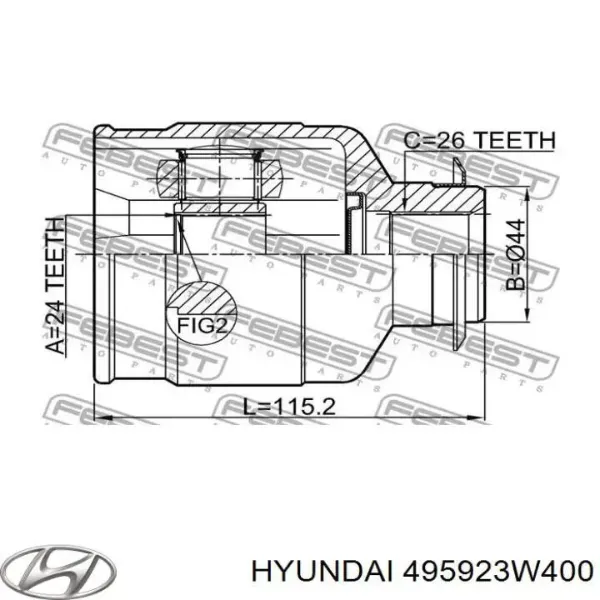 ШРУС внутрішній правий 495923W400 Hyundai/Kia