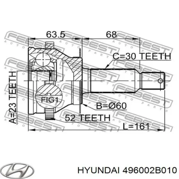Приводи задніх коліс Hyundai Santa Fe II позашляховик (CM) (2006 - 2012) ціна, від