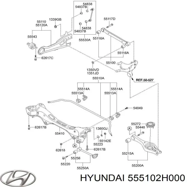 Стабілізатор задній 555102H000SJ Hyundai/Kia