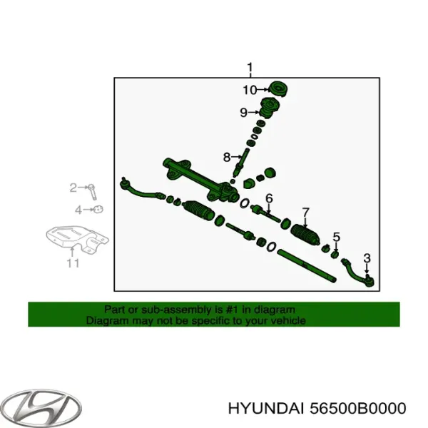 Рульова рейка 56500B0000 Hyundai/Kia