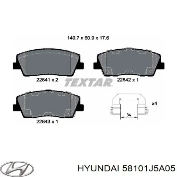 Передні тормозні колодки 58101J5A05 Hyundai/Kia