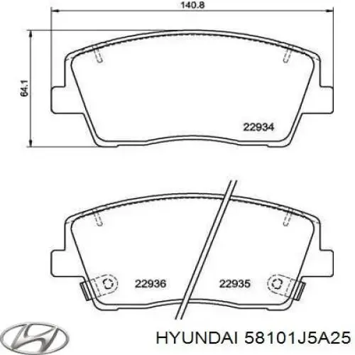Передні тормозні колодки 58101J5A25 Hyundai/Kia