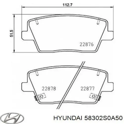 Задні гальмівні колодки 58302S0A30 Hyundai/Kia
