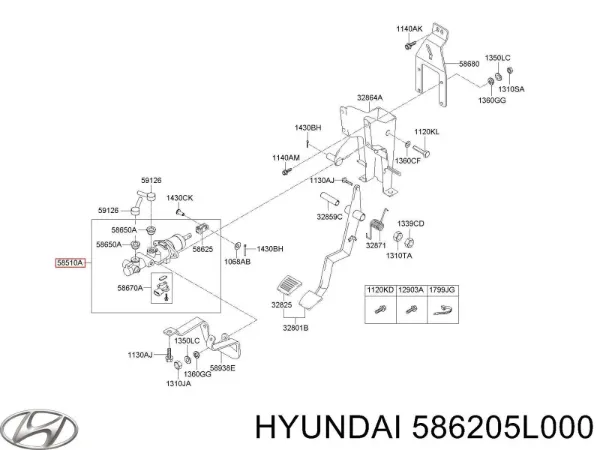 Головний гальмівний циліндр 586205L000 Hyundai/Kia