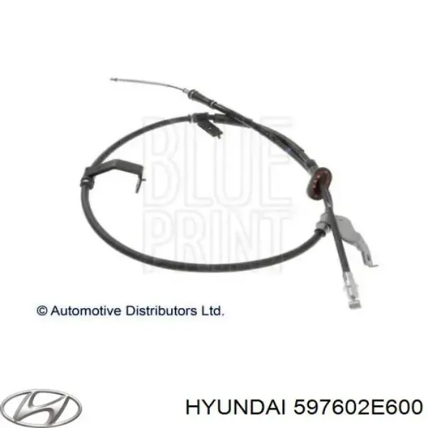 Трос ручного гальма задній, лівий 597602E600 Hyundai/Kia