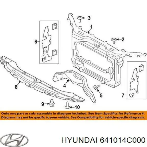 Рамка радіатора 641014C000 Hyundai/Kia