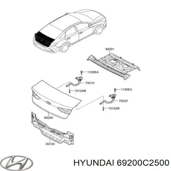 Кришка багажника 69200C2500 Hyundai/Kia