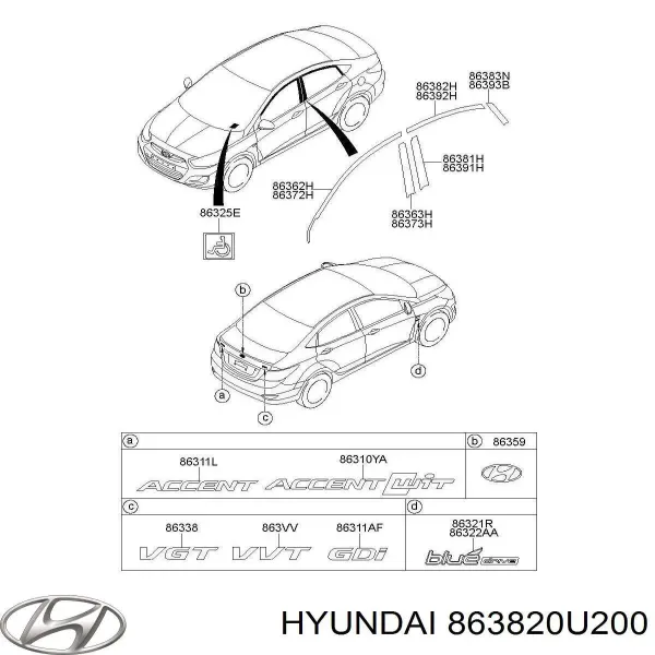  863820U200 Hyundai/Kia