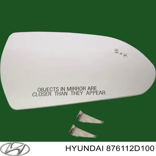 Дзеркальний елемент дзеркала заднього виду, лівого 876112D100 Hyundai/Kia