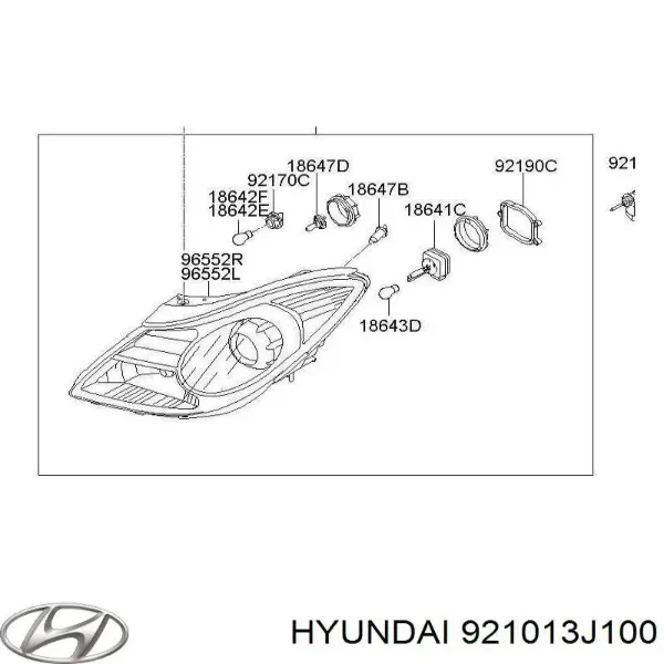 Фара ліва 921013J100 Hyundai/Kia