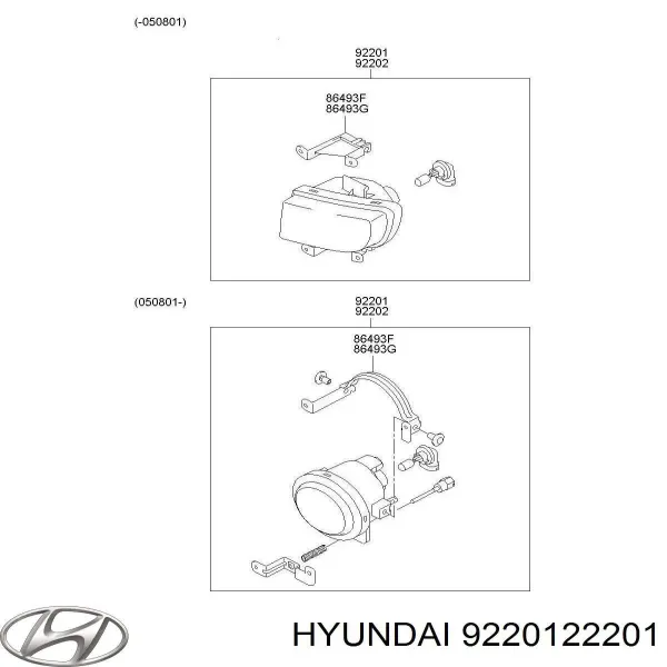 Фара протитуманна, ліва 9220122201 Hyundai/Kia