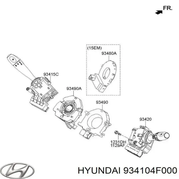 Перемикач підрульовий, лівий 934104F000 Hyundai/Kia