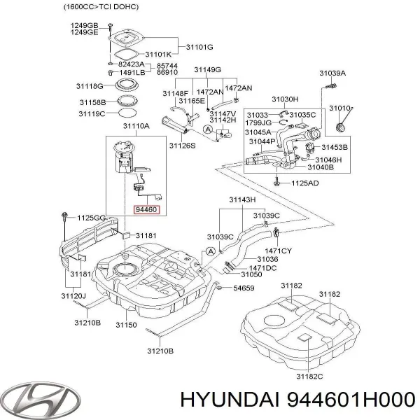 Датчик рівня палива в баку Hyundai I30 