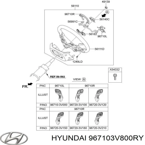  967103V800RY Hyundai/Kia