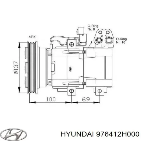 Купити Муфта компресора кондиціонера Hyundai I30  FD