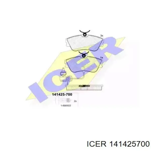 Передні тормозні колодки 141425700 Icer