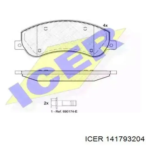Передні тормозні колодки 141793204 Icer