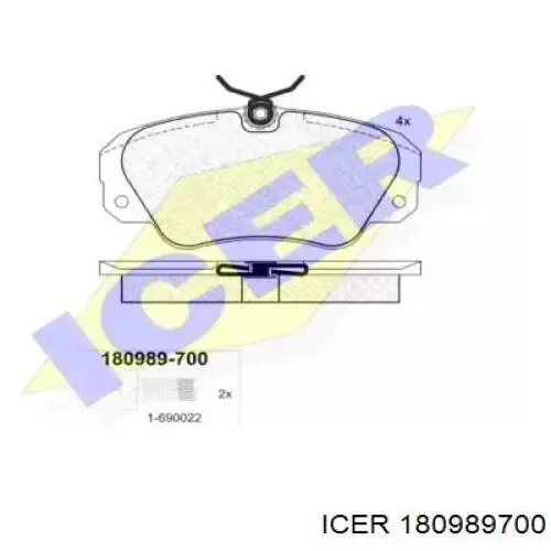 Передні тормозні колодки 180989700 Icer