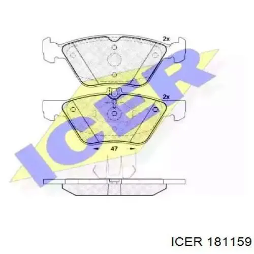 Передні тормозні колодки 181159 Icer