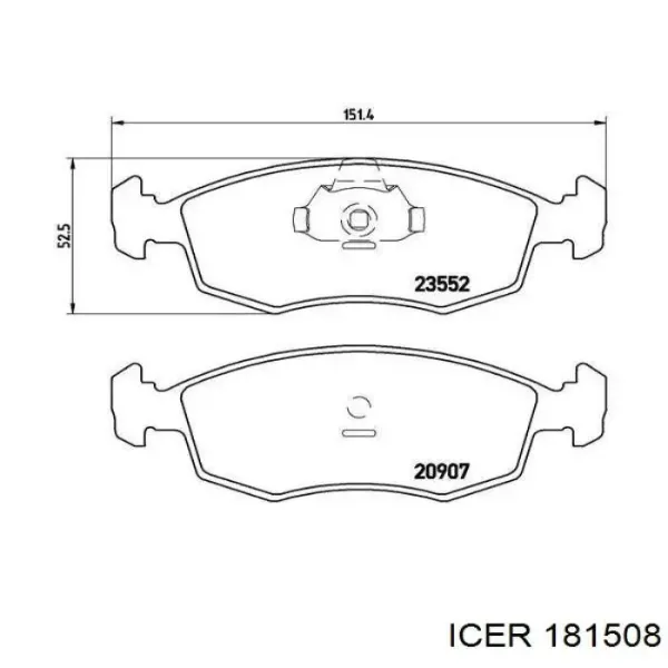 Передні тормозні колодки 181508 Icer