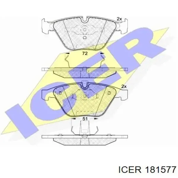 Передні тормозні колодки 181577 Icer