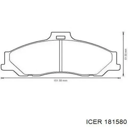 Передні тормозні колодки 181580 Icer