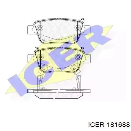 Задні гальмівні колодки 181688 Icer