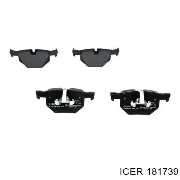 Задні гальмівні колодки 181739 Icer