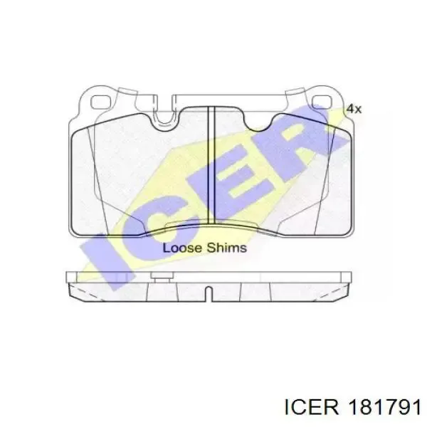 Передні тормозні колодки 181791 Icer