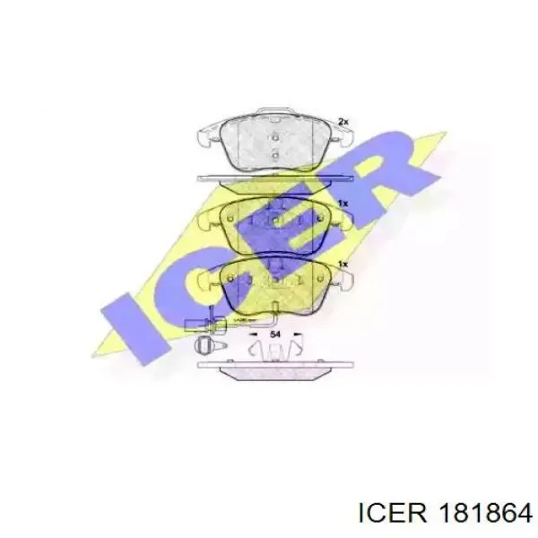 Передні тормозні колодки 181864 Icer