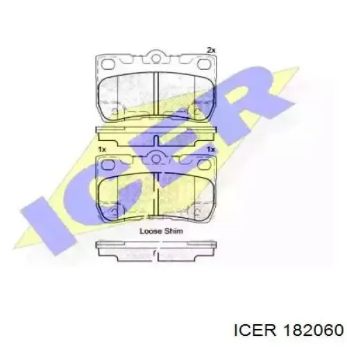 Задні гальмівні колодки 182060 Icer