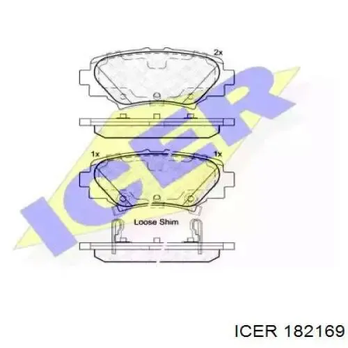 Задні гальмівні колодки 182169 Icer