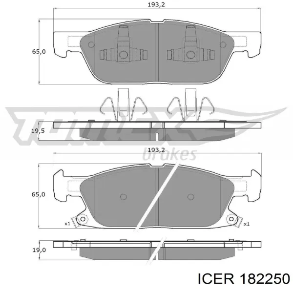 Передні тормозні колодки 182250 Icer