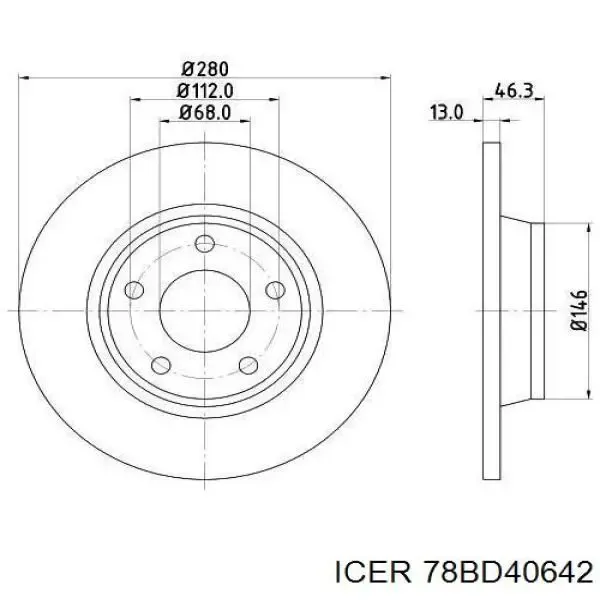 Гальмівні диски передні 78BD40642 Icer