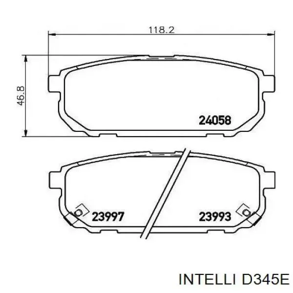 Задні гальмівні колодки D345E Intelli