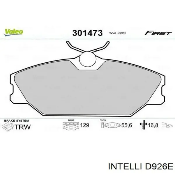 Передні тормозні колодки D926E Intelli