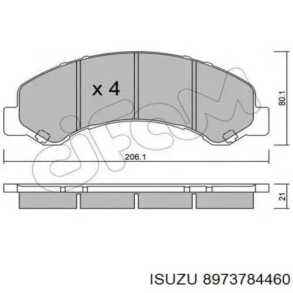 Передні тормозні колодки 8973784460 Isuzu