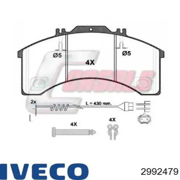 Передні тормозні колодки 2992479 Iveco