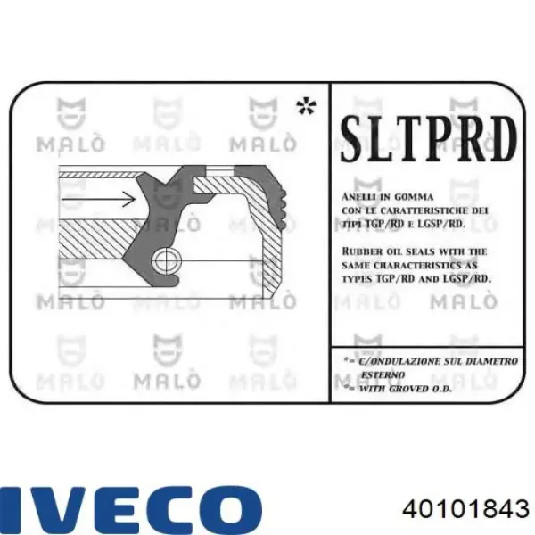 Сальник коленвалу 40101843 Iveco
