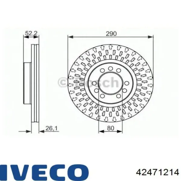 Гальмівні диски передні 42471214 Iveco