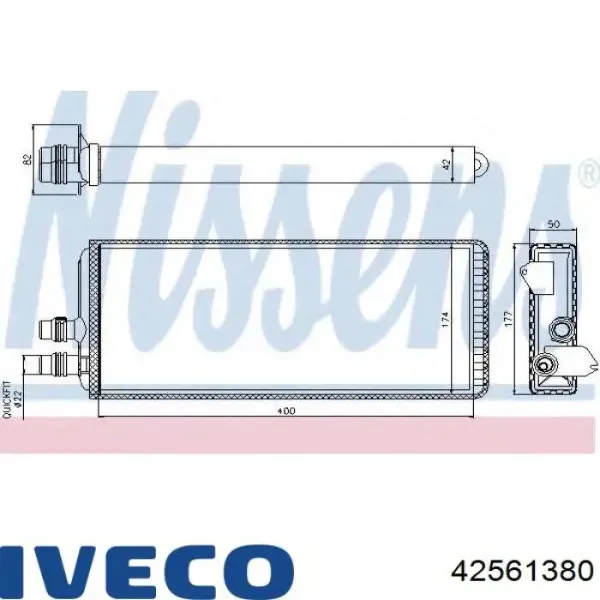 Радіатор пічки 42561380 Iveco