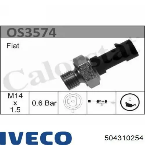 Датчик тиску масла 504310254 Iveco