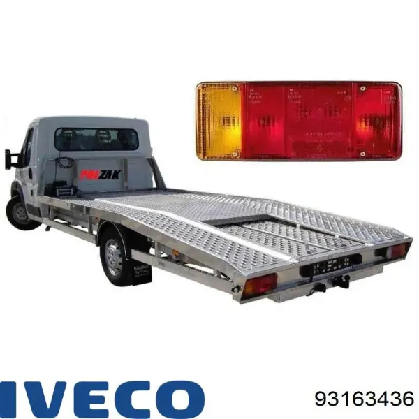 Скло заднього ліхтаря, правого 93163436 Iveco