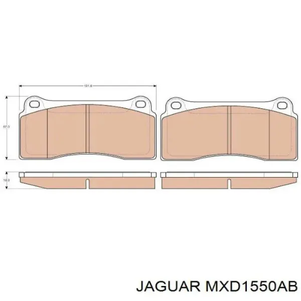 Передні тормозні колодки MXD1550AB Jaguar