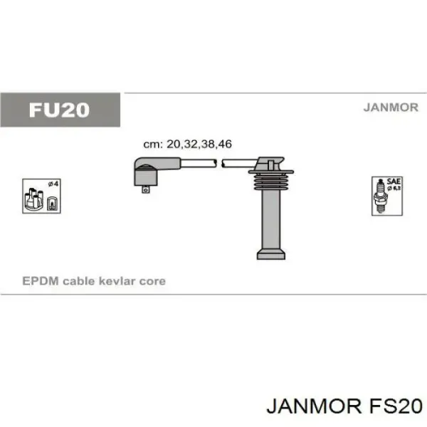 Високовольтні дроти FS20 Janmor