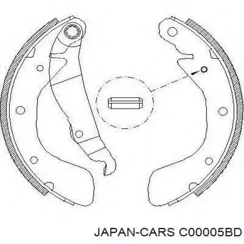 Монтажний комплект задніх барабанних колодок C00005BD Japan Cars