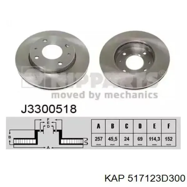 Гальмівні диски передні 517123D300 KAP